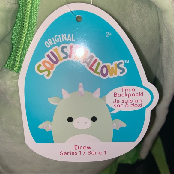 Squishmallow Drew Backpack Dragon 12" BNWT - Picture 3 of 4